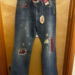 Old Navy Women's Distressed Blue Boot Cut Jeans